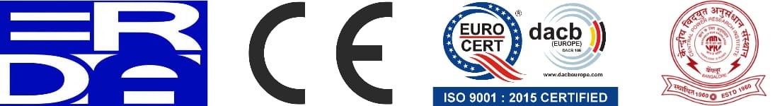 ERDA, CE, Euro-Cert ISO 9001:2015 and CPRI Certifications